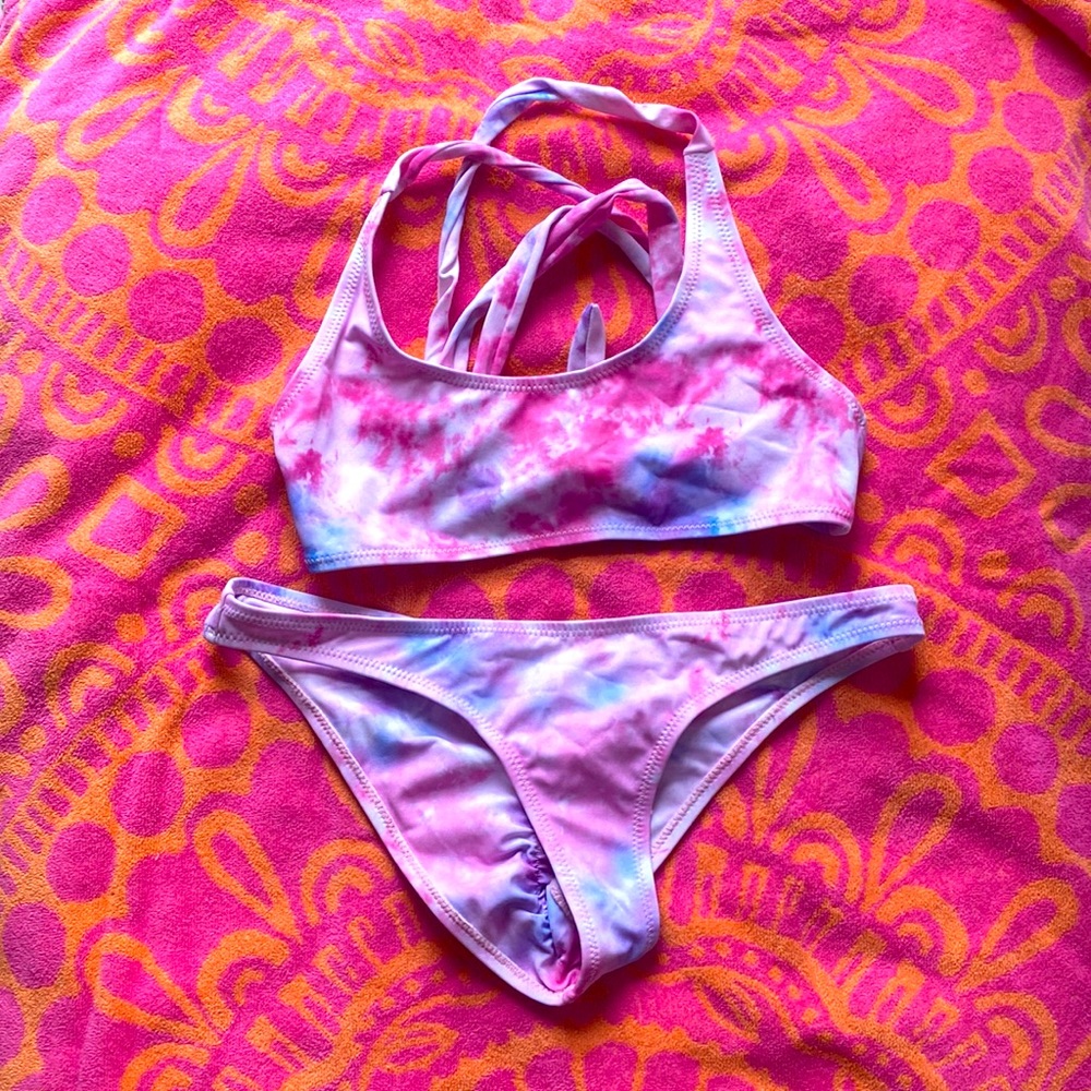 tie dye bikini halter